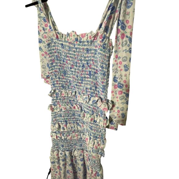 Yvonne & Love Boho Shoulder Tie Cottage Farm Western Robyn Coquette Ruffle Dress - Picture 7 of 10